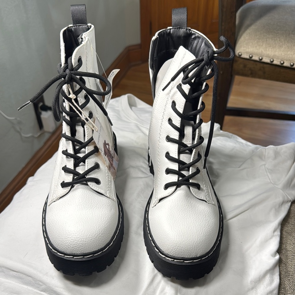 Sincerely Jules Black and White Combat Boots